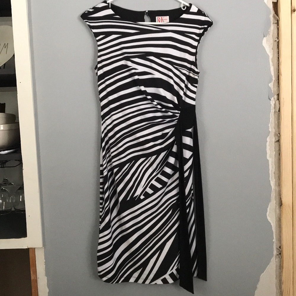White and black striped dress